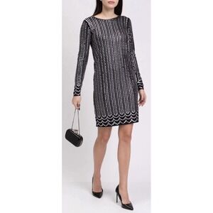 MICHAEL KORS Short Shift Dress Size‎ Small Lined Black All Over Studded